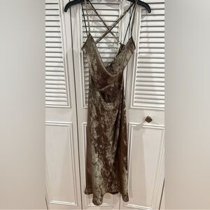 Windsor Metallic Brown Backless Dress